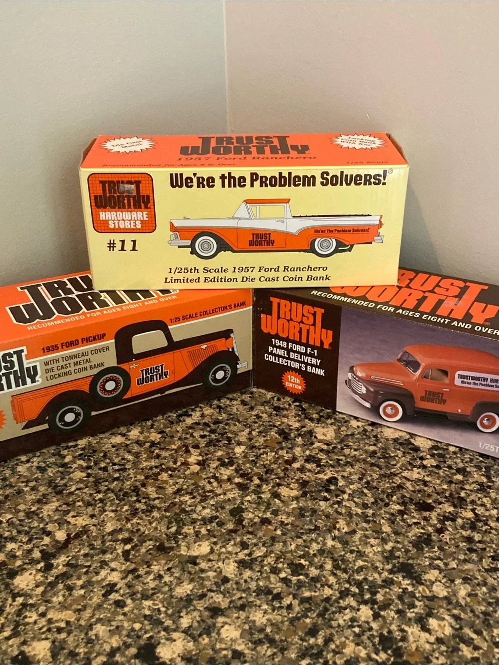 Trust Worthy Hardware Diecast Ford Pickup Ranchero F-1 Panel Truck - Set of